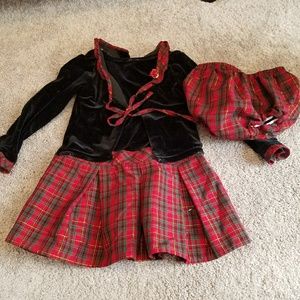18 mo red plaid pretty dress with bloomers
